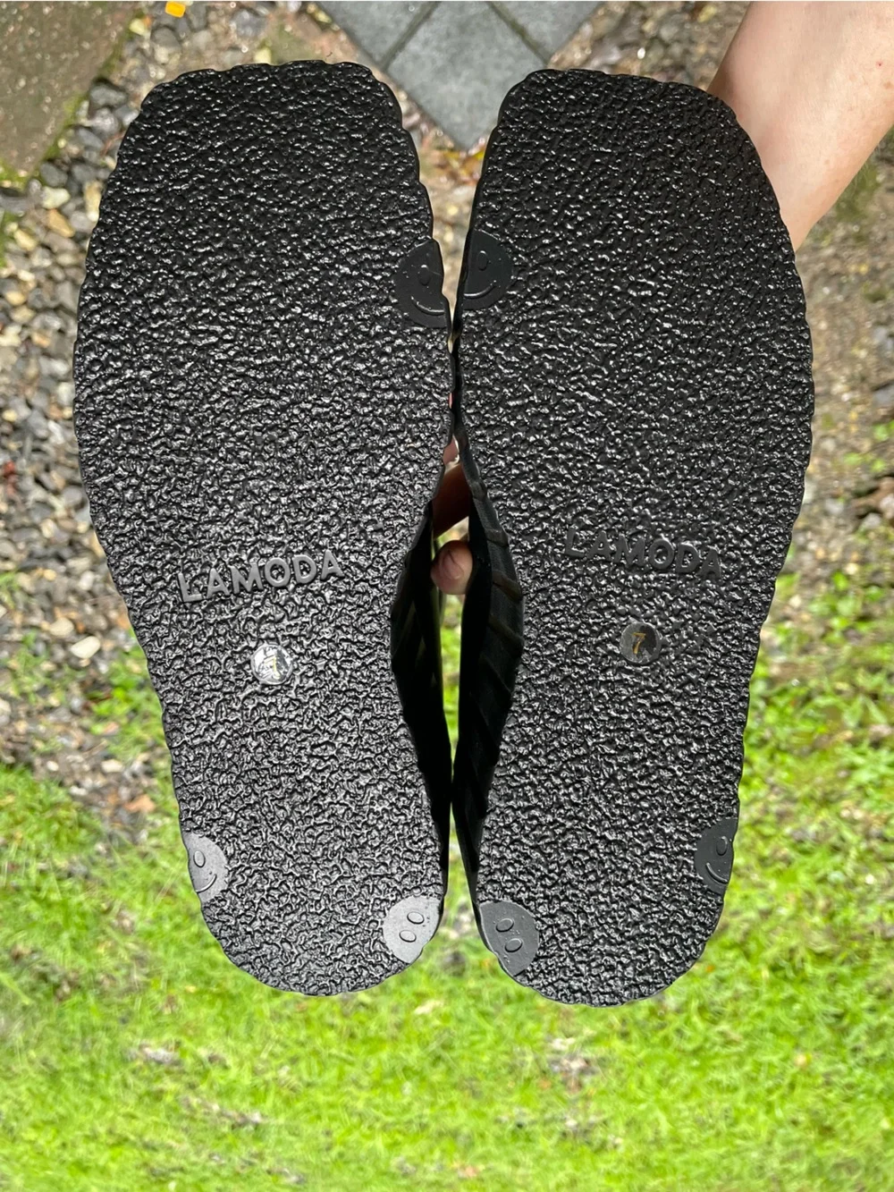 New Lamoda Black Platform Creeper Ankle Strap Shoes Size 7